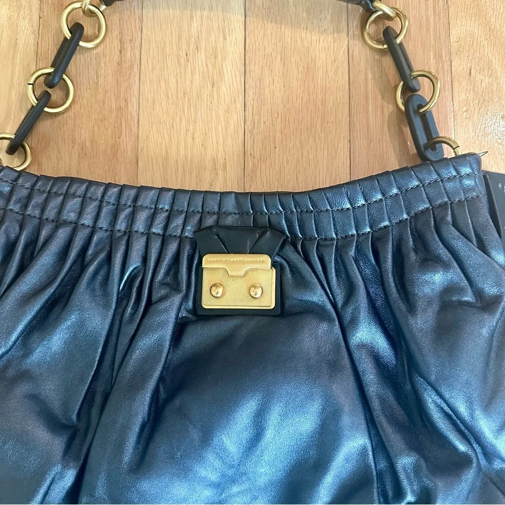 Marc by Marc Jacobs Pewter Lambskin Leather Hobo Bag NWT